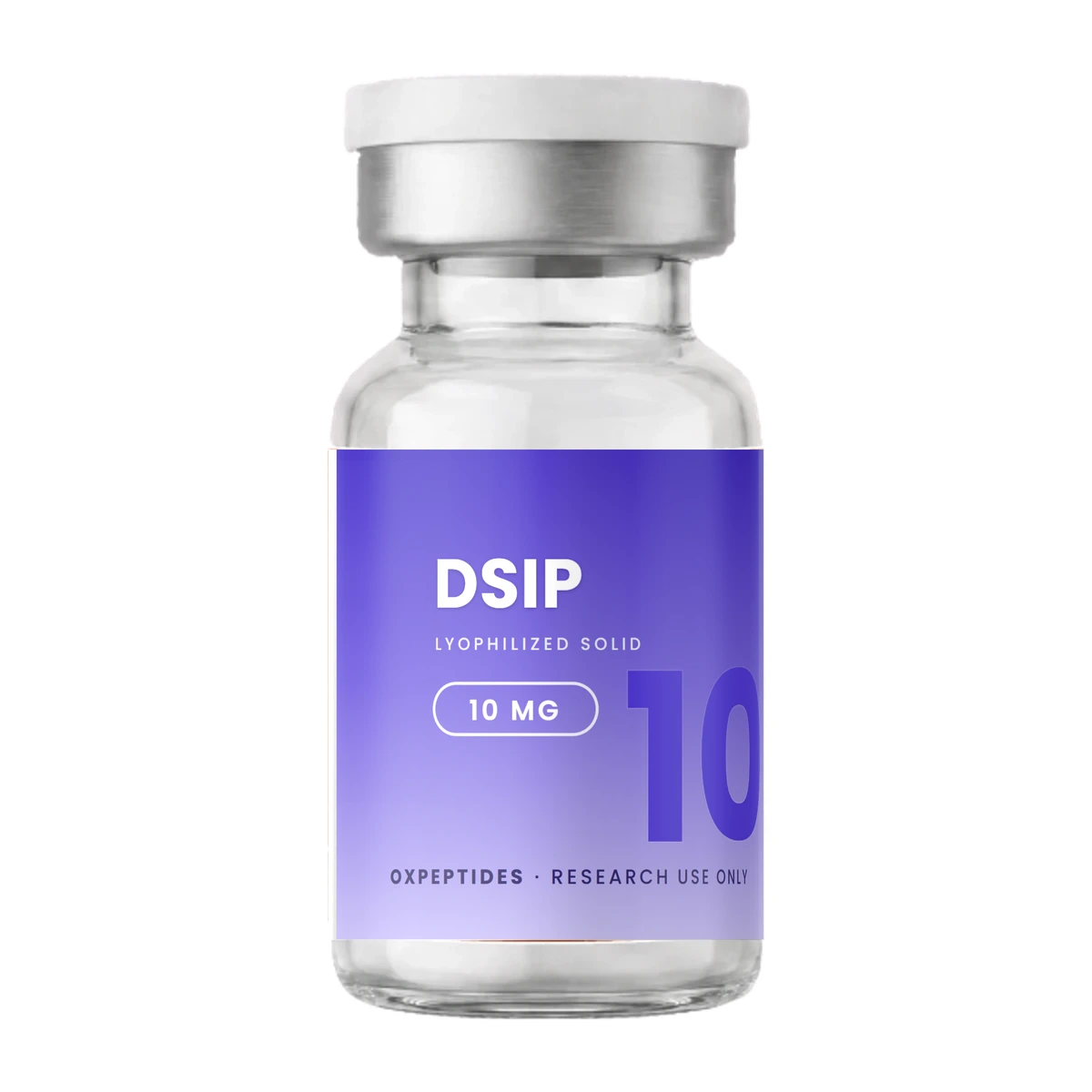 Dsip peptide · Fiolka DSIP — liofilizat, etykieta OXpeptides