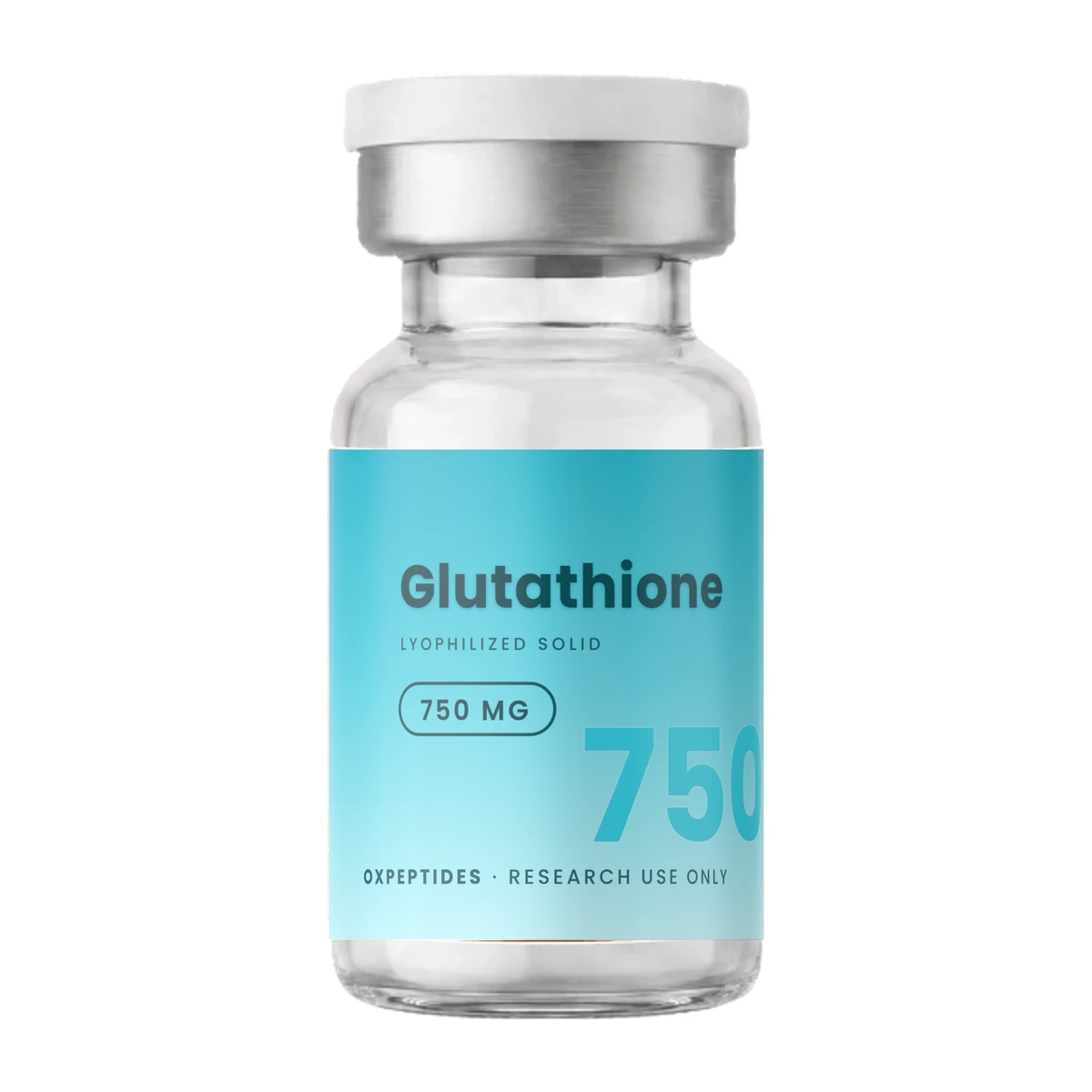 Glutathione · Fiolka Glutathione — liofilizat, etykieta OXpeptides