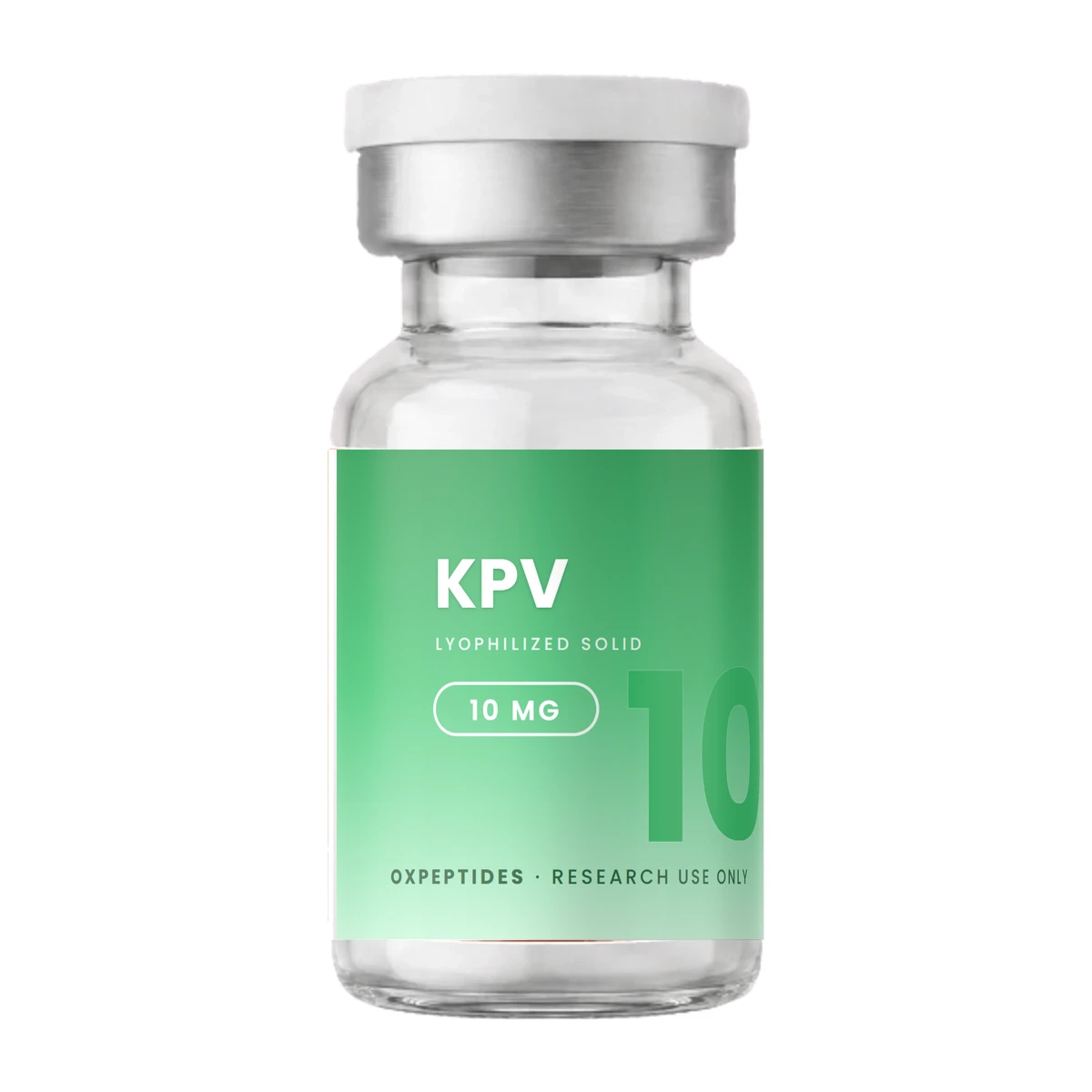 Kpv peptides · Fiolka KPV — liofilizat, etykieta OXpeptides