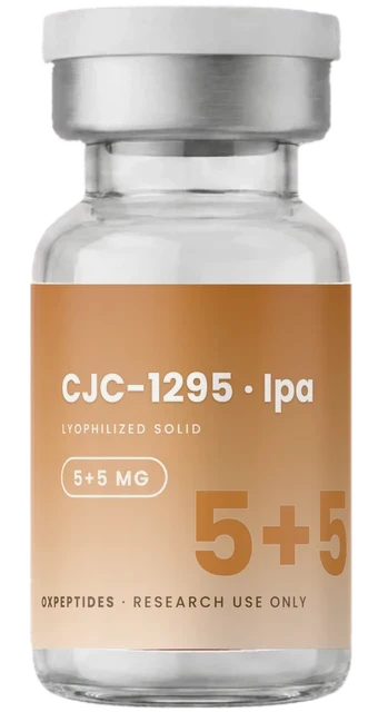 CJC-1295 / Ipamorelin 10 mg — zapieczętowana fiolka z liofilizatem, etykieta CJC-1295 / Ipamorelin